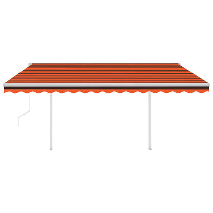 Tenda da Sole Retrattile Automatica Pali 4,5x3m Arancio Marrone