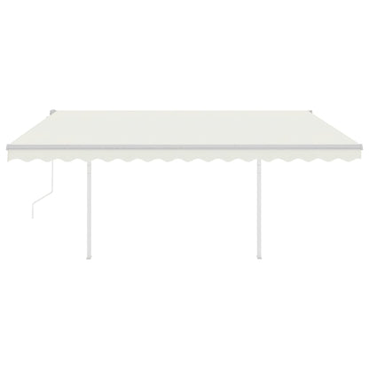 Tenda Automatica con Sensore Vento e LED 4,5x3 m Crema