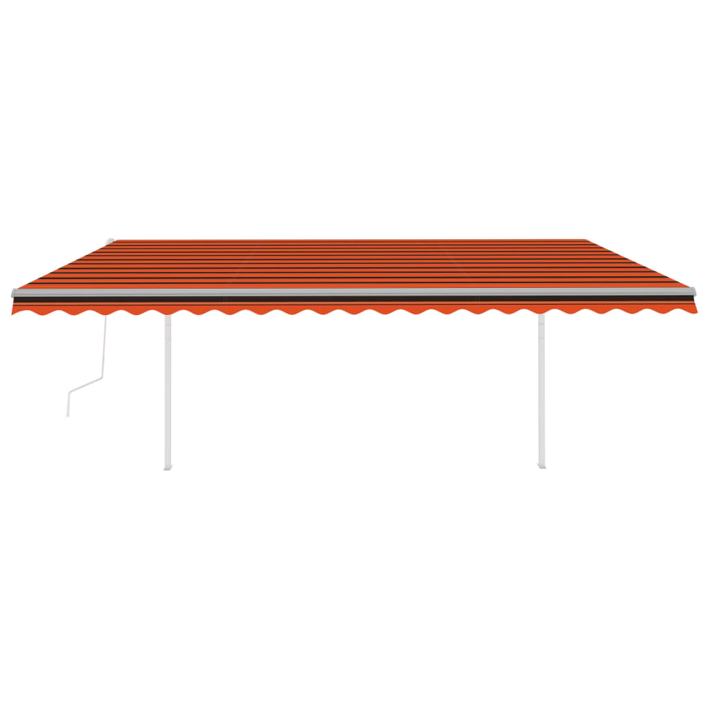 Tenda Automatica Sensore Vento e LED 5x3 m Arancione e Marrone