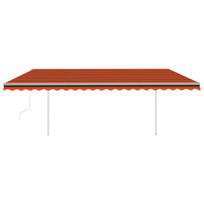 Tenda Automatica Sensore Vento e LED 5x3 m Arancione e Marrone