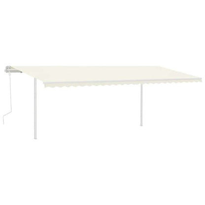 Tenda da Sole Retrattile Manuale con Pali 6x3m Crema