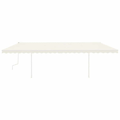 Tenda da Sole Retrattile Manuale con Pali 6x3m Crema
