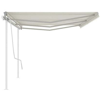 Tenda da Sole Retrattile Manuale con Pali 6x3m Crema