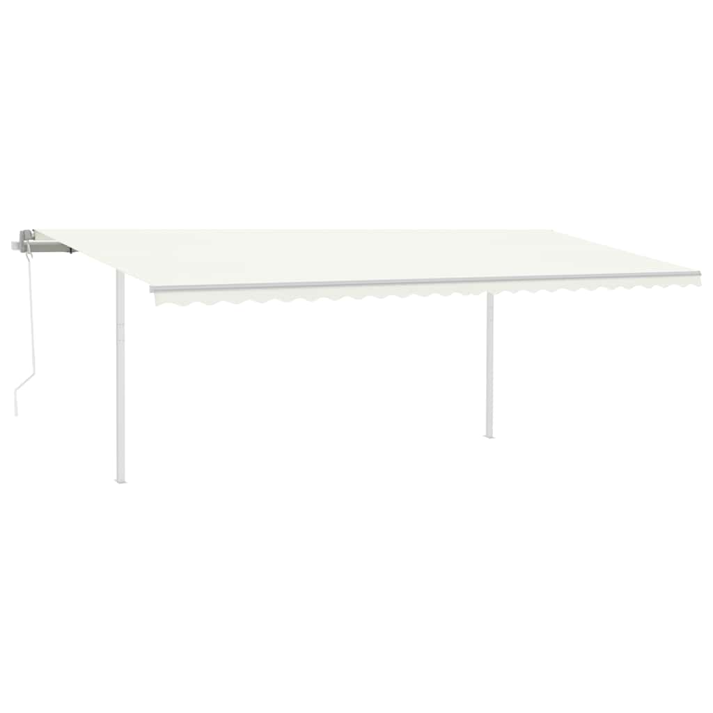 Tenda da Sole Retrattile Automatica con Pali 6x3 m Crema