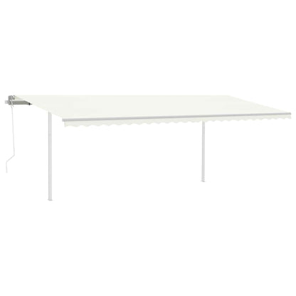 Tenda da Sole Retrattile Automatica con Pali 6x3 m Crema