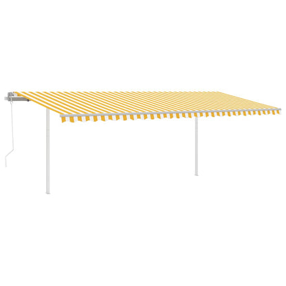 Tenda da Sole Retrattile Automatica Pali 6x3 m Gialla e Bianca