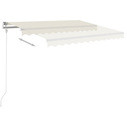 Tenda da Sole Retrattile Automatica con Pali 4x3,5 m Crema