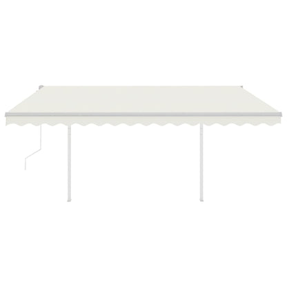 Tenda da Sole Retrattile Automatica con Pali 4x3,5 m Crema
