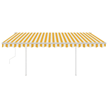 Tenda da Sole Retrattile Automatica Pali 4x3,5 m Gialla Bianca