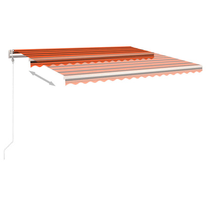 Tenda Sole Retrattile Automatica e Pali 4x3,5 m Arancio Marrone