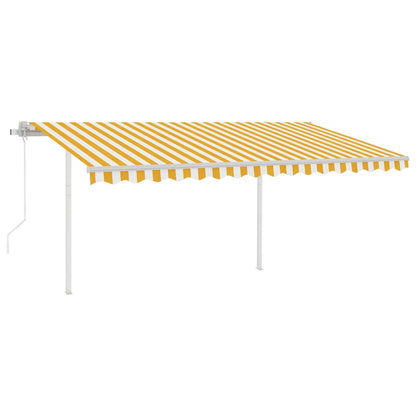 Tenda Automatica con Sensore Vento LED 4x3,5 m Gialla e Bianca
