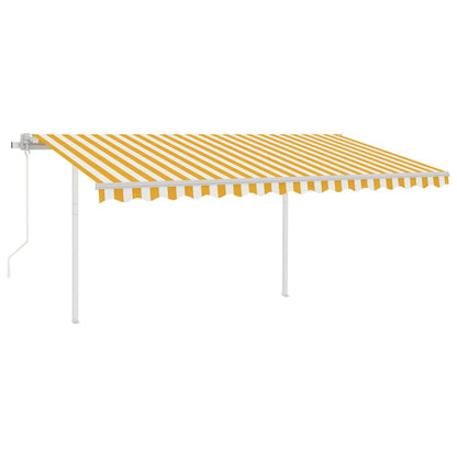 Tenda da Sole Retrattile Automatica Pali 4,5x3,5m Gialla Bianca