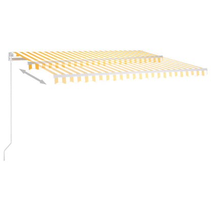 Tenda da Sole Retrattile Automatica Pali 4,5x3,5m Gialla Bianca