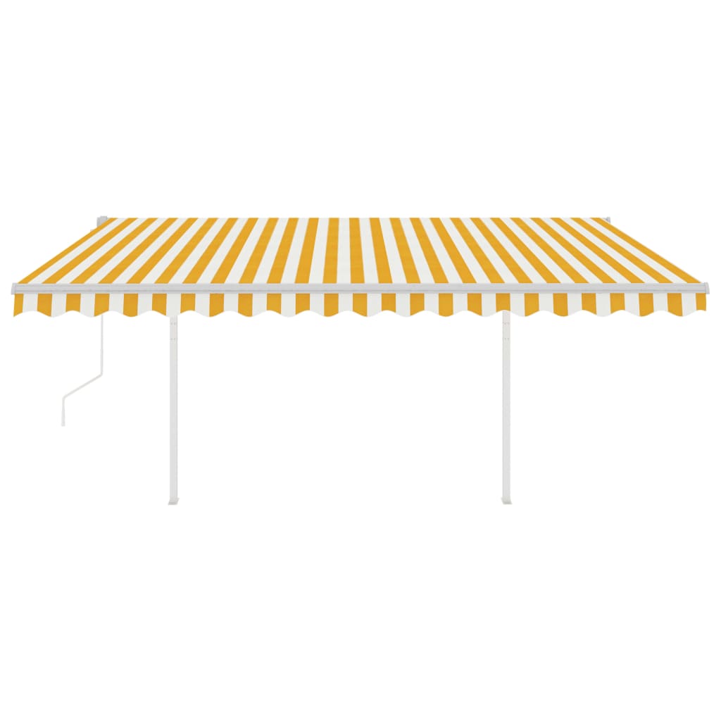 Tenda da Sole Retrattile Automatica Pali 4,5x3,5m Gialla Bianca