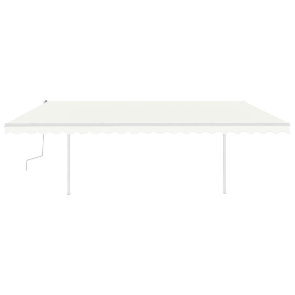 Tenda da Sole Retrattile Manuale con LED 5x3,5 m Crema