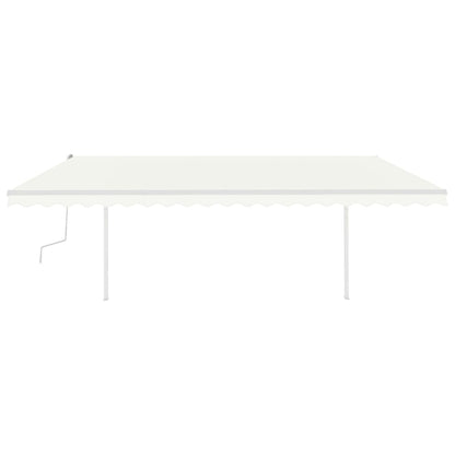 Tenda da Sole Retrattile Manuale con LED 5x3,5 m Crema