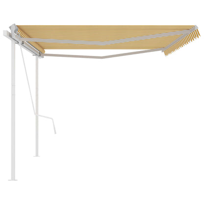 Tenda da Sole Retrattile Automatica Pali 5x3,5 m Gialla Bianca