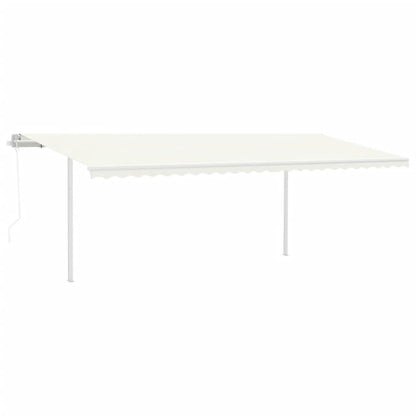Tenda da Sole Retrattile Automatica con Pali 6x3,5 m Crema