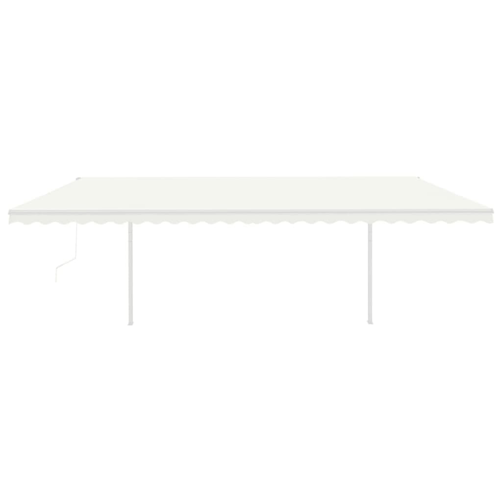 Tenda da Sole Retrattile Automatica con Pali 6x3,5 m Crema