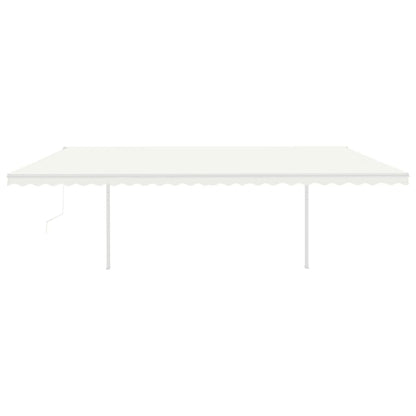 Tenda da Sole Retrattile Automatica con Pali 6x3,5 m Crema
