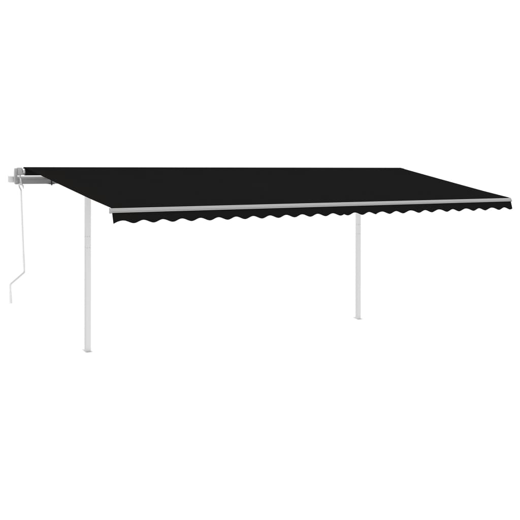 Tenda da Sole Retrattile Automatica con Pali 6x3,5 m Antracite