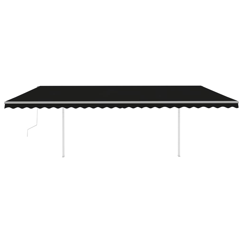 Tenda da Sole Retrattile Automatica con Pali 6x3,5 m Antracite