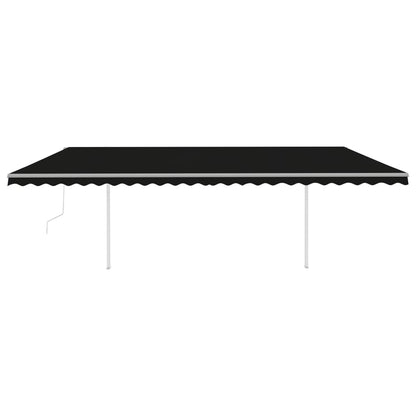 Tenda da Sole Retrattile Automatica con Pali 6x3,5 m Antracite