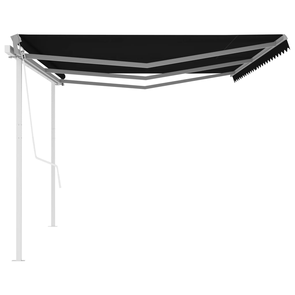 Tenda da Sole Retrattile Automatica con Pali 6x3,5 m Antracite
