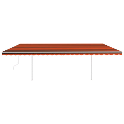 Tenda Retrattile Automatica con Pali 6x3,5 m Arancio e Marrone