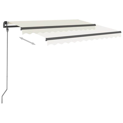Tenda da Sole Retrattile Automatica con Pali 3x2,5 m Crema