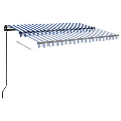 Tenda Automatica Sensore Vento e LED 3x2,5 m Blu e Bianca
