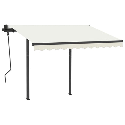 Tenda da Sole Automatica con Sensore Vento e LED 3x2,5 m Crema