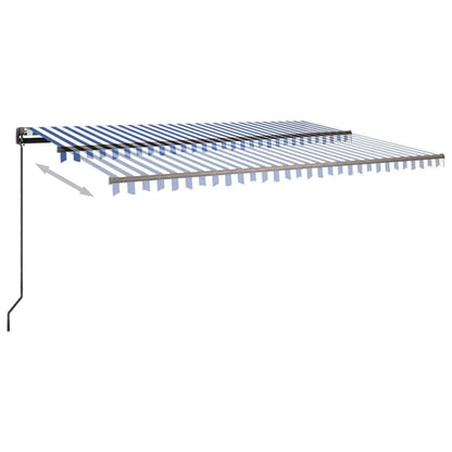 Tenda da Sole Retrattile Automatica Pali 3,5x2,5m Blu e Bianca