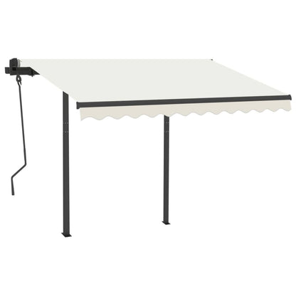 Tenda da Sole Retrattile Automatica con Pali 3,5x2,5 m Crema