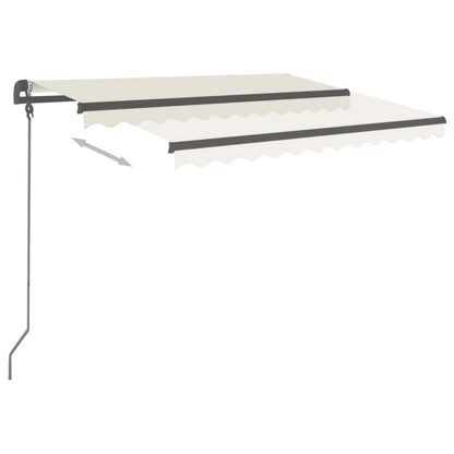 Tenda da Sole Retrattile Automatica con Pali 3,5x2,5 m Crema