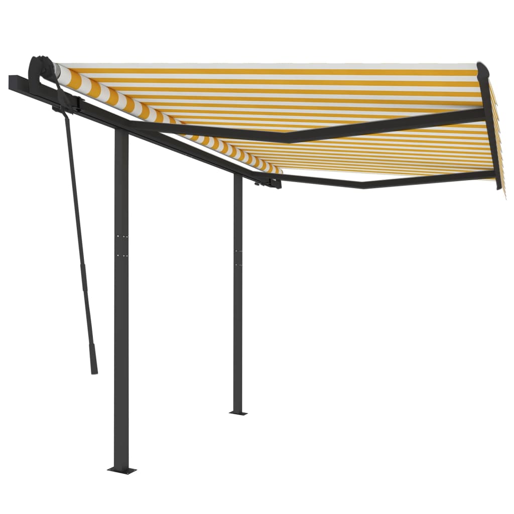 Tenda da Sole Retrattile Automatica Pali 3,5x2,5m Gialla Bianca