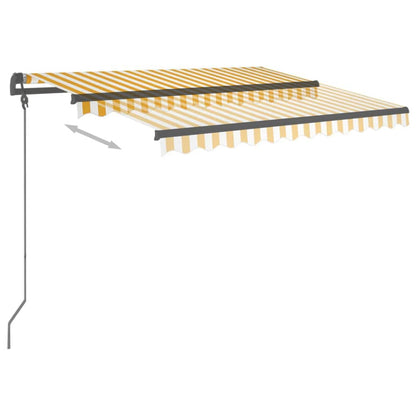Tenda da Sole Retrattile Automatica Pali 3,5x2,5m Gialla Bianca