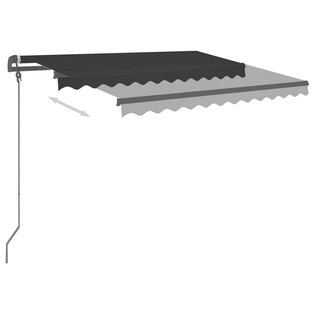 Tenda da Sole Retrattile Automatica con Pali 3,5x2,5m Antracite