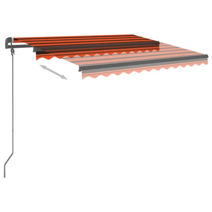 Tenda Retrattile Automatica con Pali 3,5x2,5m Arancio e Marrone