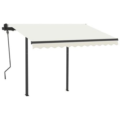 Tenda da Sole Automatica Sensore Vento e LED 3,5x2,5 cm Crema