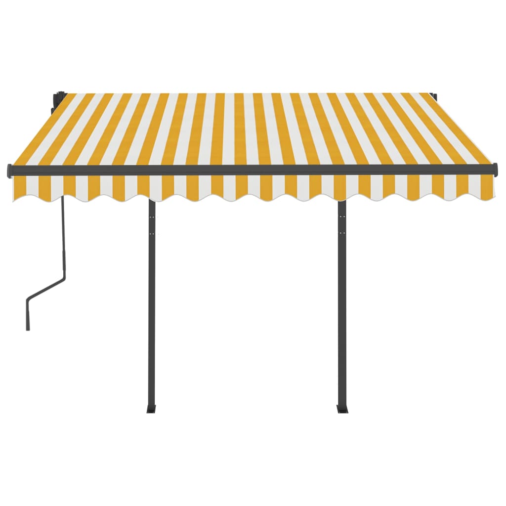 Tenda Automatica Sensore Vento e LED 3,5x2,5 cm Gialla e Bianca