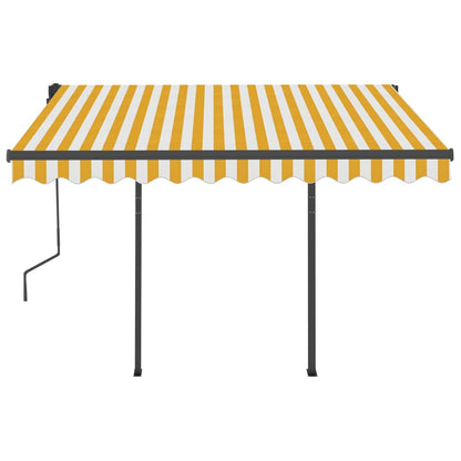 Tenda Automatica Sensore Vento e LED 3,5x2,5 cm Gialla e Bianca