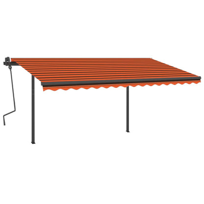 Tenda da Sole Retrattile Manuale LED 4x3 m Arancio Marrone