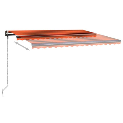 Tenda da Sole Retrattile Manuale LED 4x3 m Arancio Marrone