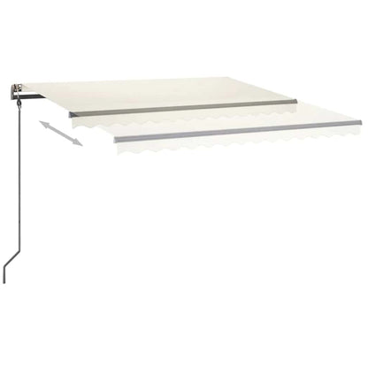 Tenda da Sole Retrattile Manuale con LED 4,5x3 m Crema