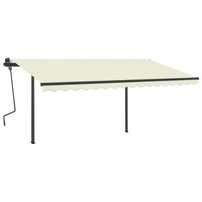 Tenda da Sole Retrattile Automatica con Pali 4,5x3 m Crema