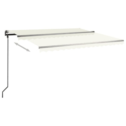 Tenda da Sole Retrattile Automatica con Pali 4,5x3 m Crema