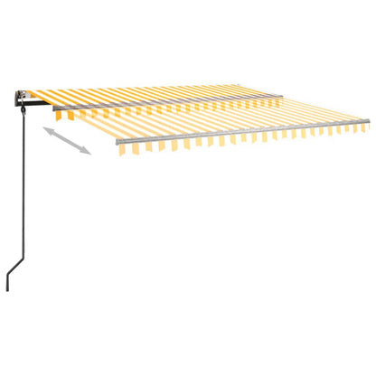 Tenda da Sole Retrattile Automatica Pali 4,5x3 m Gialla Bianca