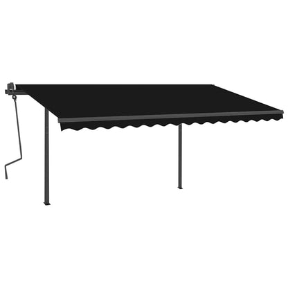 Tenda da Sole Retrattile Automatica con Pali 4,5x3 m Antracite