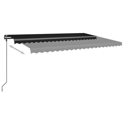 Tenda da Sole Retrattile Manuale con Pali 5x3 m Antracite